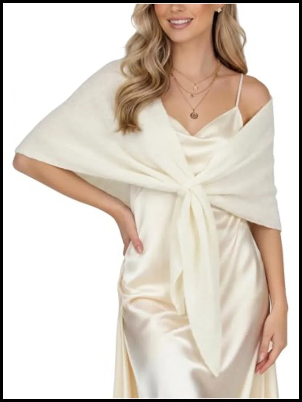 Women's Shawl Wrap Soft Lightweight Knit Triangle Scarf Wool Blend Poncho